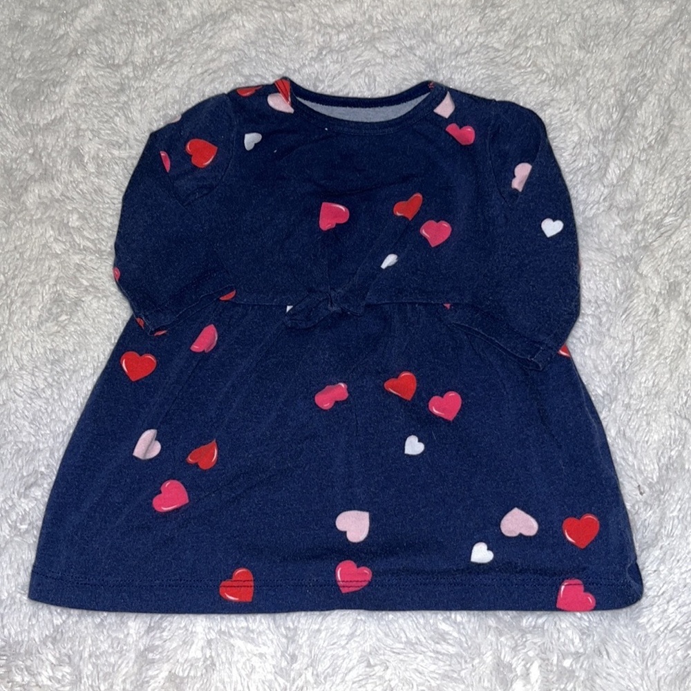(3 for $10) carters blue navy 3 month red heart dress baby girl clothing